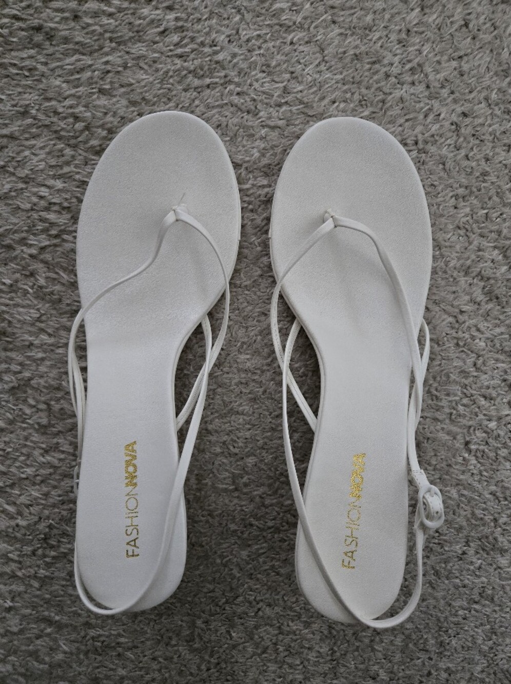 Fashion Nova White Minimalist Strappy Sandals